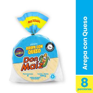 Arepas Don Maíz queso pague 6 lleve 8 x520g