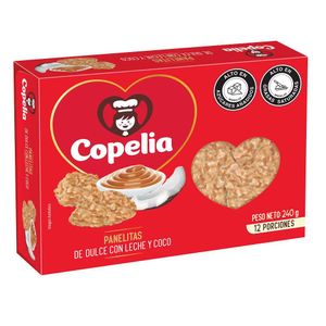 Panelitas Copelia dulce con leche y coco x12und x240g