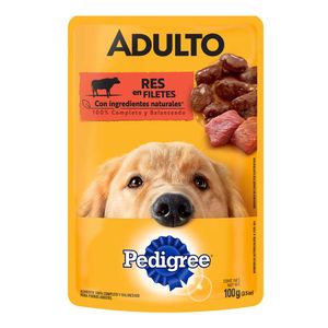 Alimento húmedo Pedigree perro adulto sabor res x100g