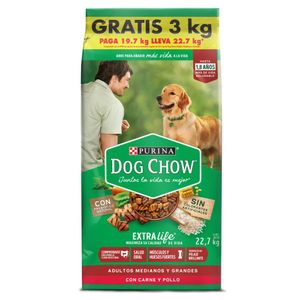 Comida para perro Dog Chow Adultos medianos y grandes pague 19 lleve 22kg