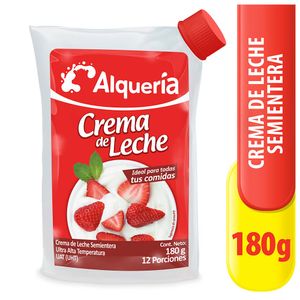 Crema leche Alquería bolsa semientera x180g