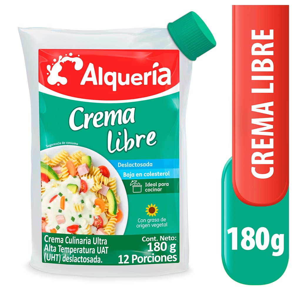 Crema leche Alquería libre bolsa x180g Tiendas Jumbo