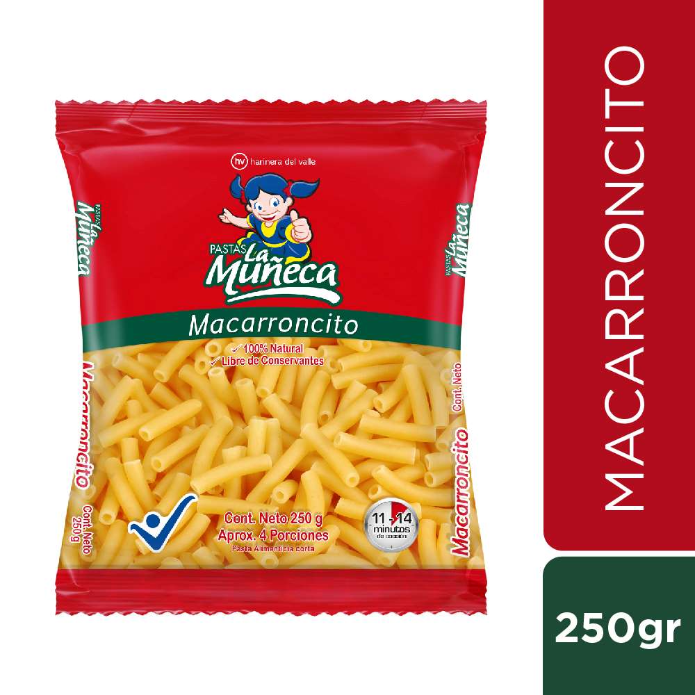 Pasta macarroncito Pastas La Muñeca x250g Tiendas Metro