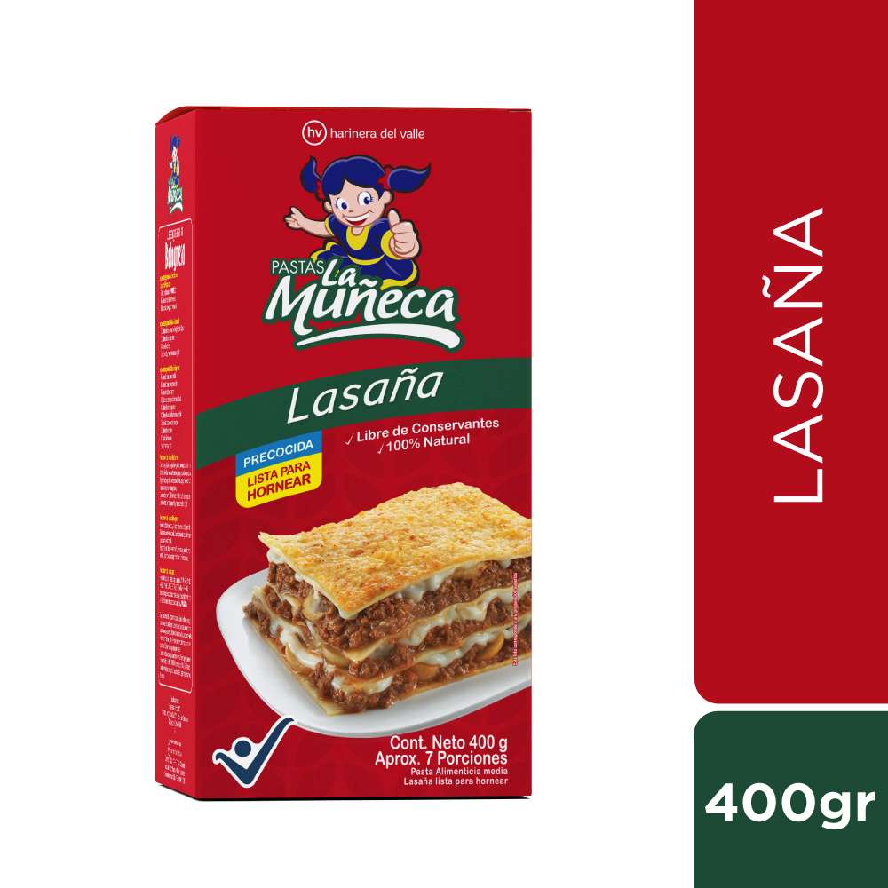 Inmundo triatlón Zanahoria Pasta lasagna Pastas La Muñeca x400g - Tiendas Jumbo