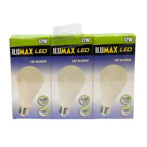 Bombillo LED  Bulb 12W E27 30000H pack x3 und Ilumax