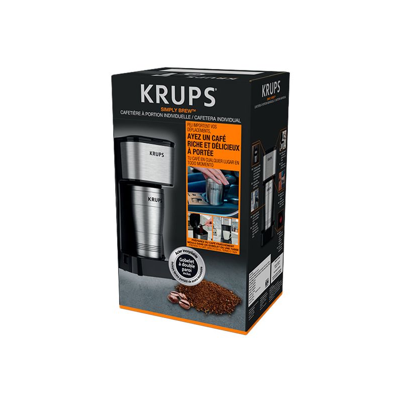 Krups Simply Brew - Cafetera de goteo de acero inoxidable y térmica, 14  tazas programable, personalizable, pantalla digital, filtro de café  aislado