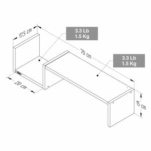 Repisa 15x70x15cm Tabaco Chic Inval