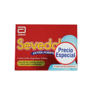 Analgésico Sevedol extrafuerte x8 tabletas