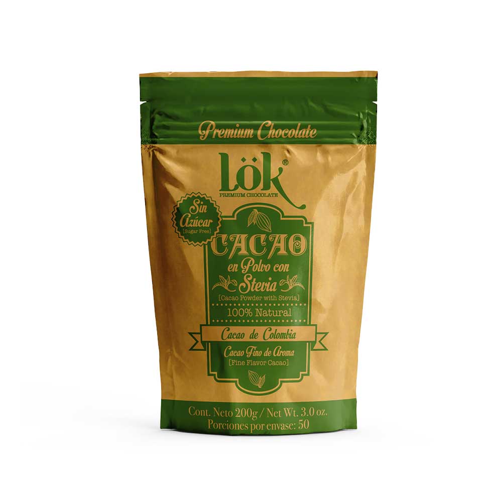 Cacao en polvo Lok con stevia x200g Tiendas Jumbo