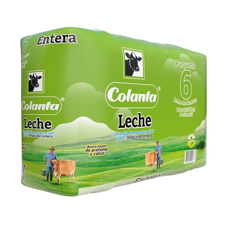 Leche Entera Colanta Bolsa X6und X1000ml C U Tiendas Jumbo 7350