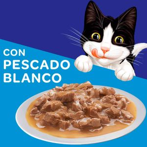 Alimento húmedo para gatos Felix pescado blanco en salsa x85g