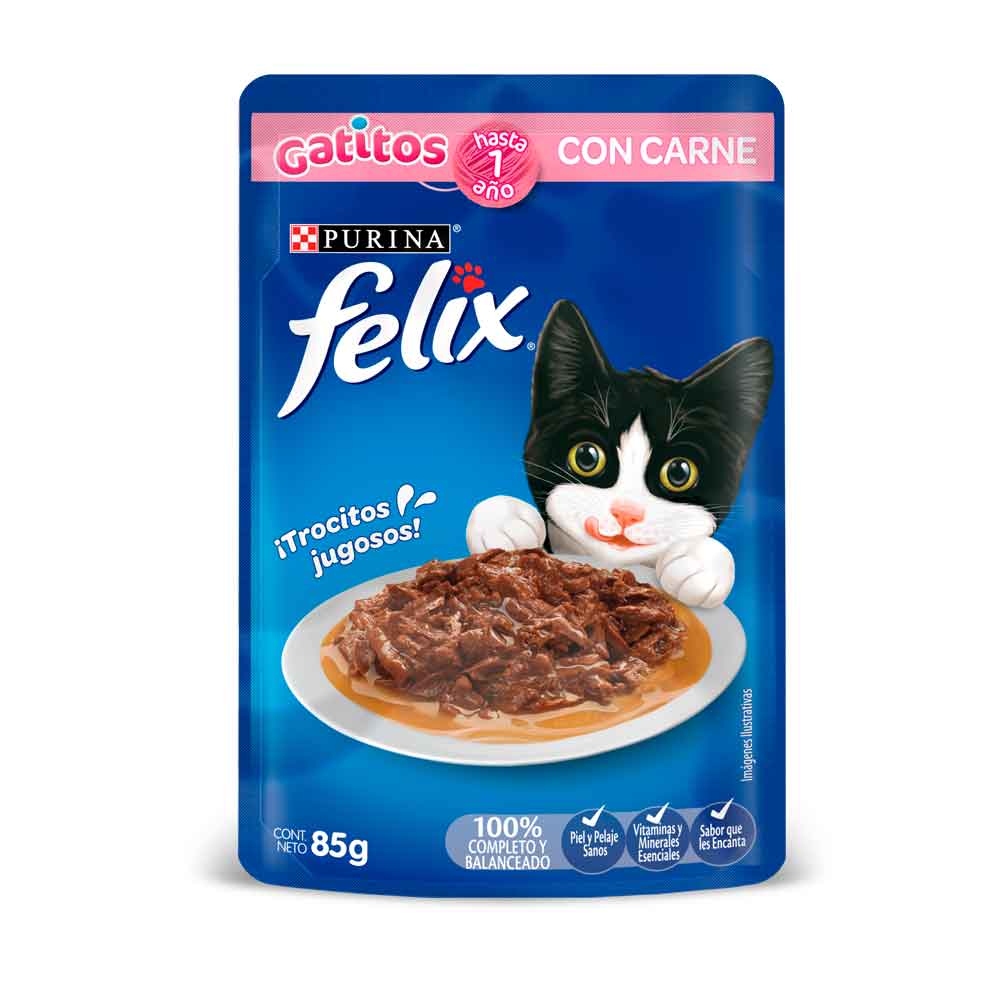 Alimento Húmedo Para Gatitos Felix Classic Carne 85g Tiendas Jumbo 9167