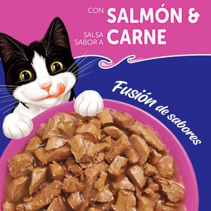 Alimento húmedo para gatos Felix Fantastic Mix salmón carne x85g