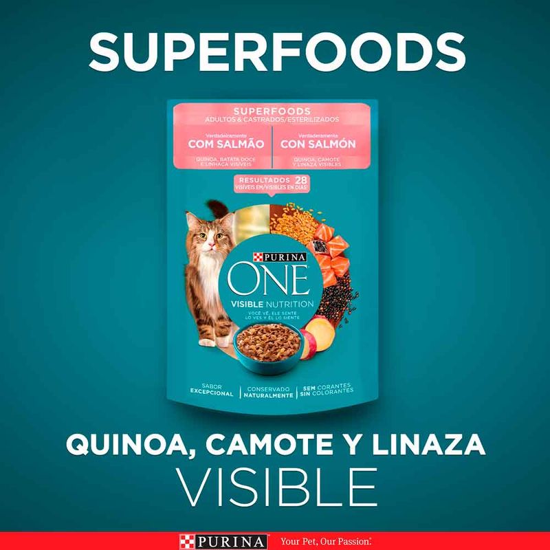 Alimento húmedo para gatos Purina One Esterilizados salmón x85g