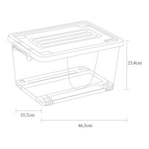 Caja Organizadora 26L Rueda Transparente Tapa Color Blanca Krea