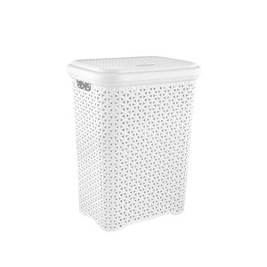 Hamper Simil Rattan 35L Blanco Krea