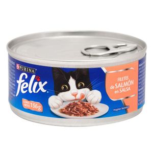 Alimento húmedo para gatos Felix filetes salmón en salsa x156g