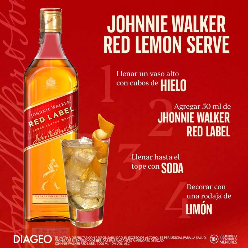 Whisky Johnnie Walker Red Label escocés x700ml - Tiendas Jumbo