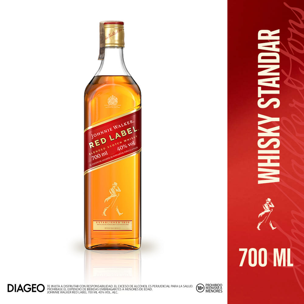 Whisky Johnnie Walker Red Label escocés x700ml - Tiendas Jumbo