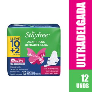 Toalla higiénica Stayfree adapt plus ultradelgada  x12und