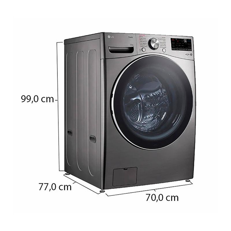 Lavadora LG Carga Frontal WM22VV2S6BR 22 kg Silver - Tiendas Metro