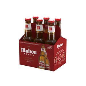 Cerveza Mahou 5 estrellas sixpack botella x330ml