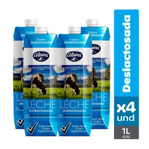 Leche deslactosada Alpina x4und x1000ml c-u