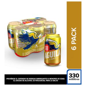 Cerveza Aguila Light lata x6und x330ml c-u
