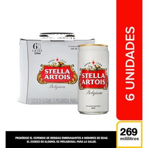 Cerveza Stella Artois lata x6und x269ml c-u