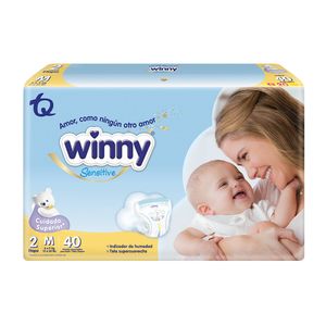 Pañales Winny sensitive etapa 2 x40und + toallas avena miel x20und