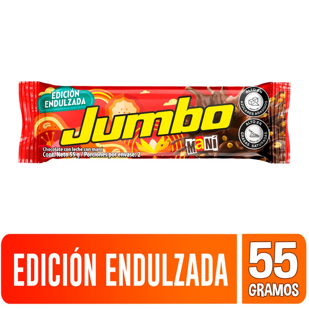 Chocolate Jumbo mani edición endulzada x55g Tiendas Jumbo