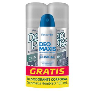 Desodorante Deo Pies clinical x2und x260ml c/u + gratis desodorante hombre