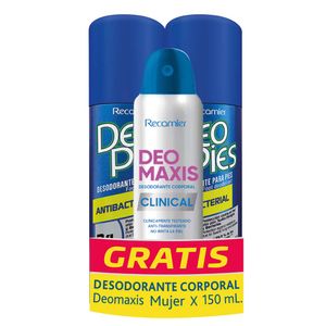 Desodorante Deo Pies antibacterial x2und x260ml c/u + gratis desodorante mujer