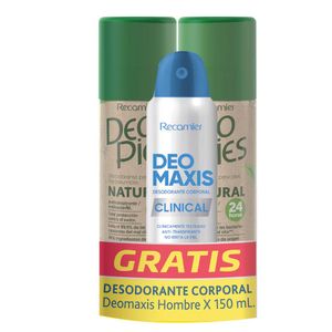 Desodorante Deo Pies natural x2und x260ml c/u + gratis desodorante hombre