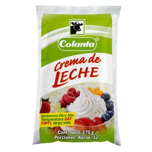 Crema leche Colanta semientera uht bolsa x175g