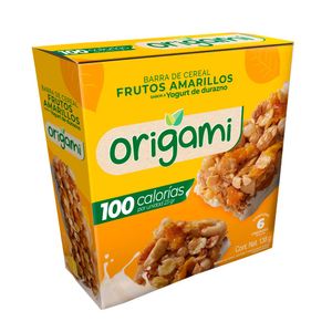 Barra Origami cereal frutos amarillosx6undx23g c/u