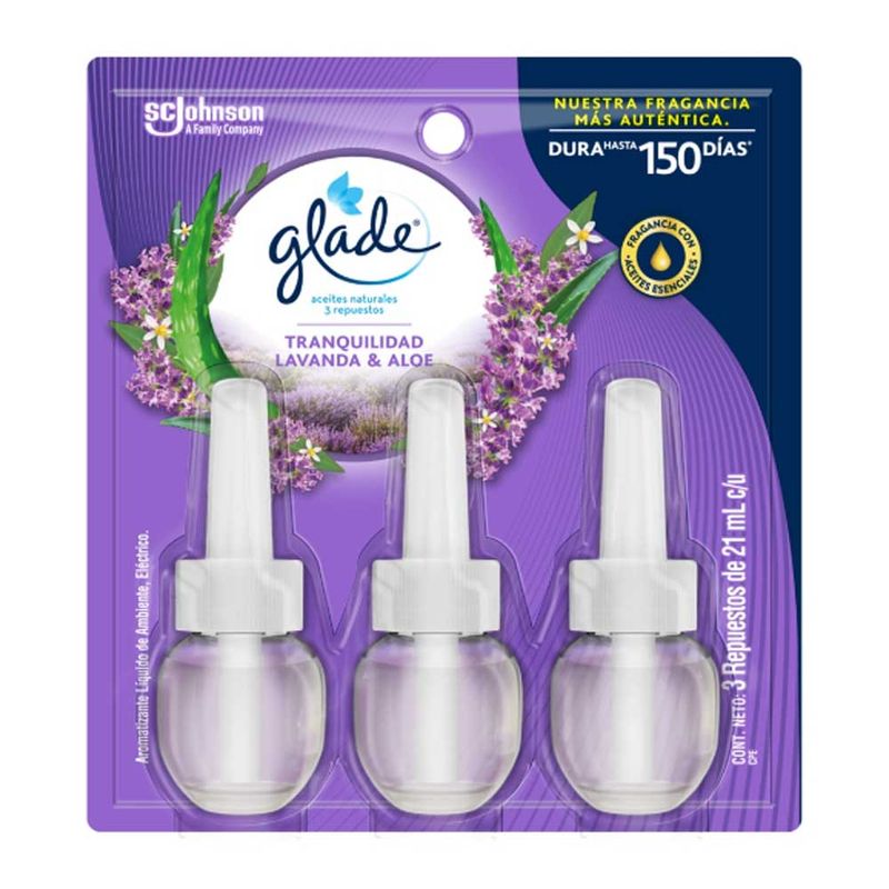 Aromatizante Glade Lavanda Y Aloe 3und X21ml | Jumbo