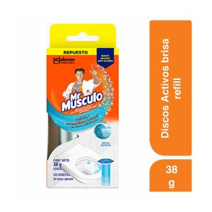 Limpiador para inodoro Mr Músculo en gel adhesivo brisa marina repuesto x 6 aplicaciones x42g