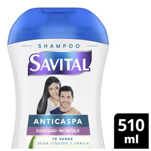 Shampoo Savital anticaspa extracto de té y seda x510ml