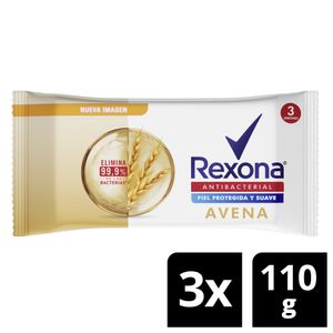 Jabón antibacterial Rexona avena x3und x110g c/u