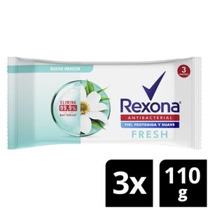 Jabón antibacterial Rexona antibacterial fresh x3und x110g c/u
