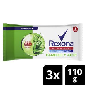 Jabón antibacterial Rexona bamboo aloe x3und x110g c/u