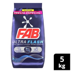 Detergente en polvo Fab ultra flash x5kg