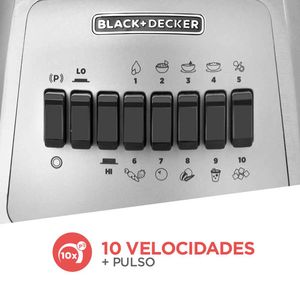 Licuadora Black & Decker BLBD210GSS 1.25L 10 velocidades