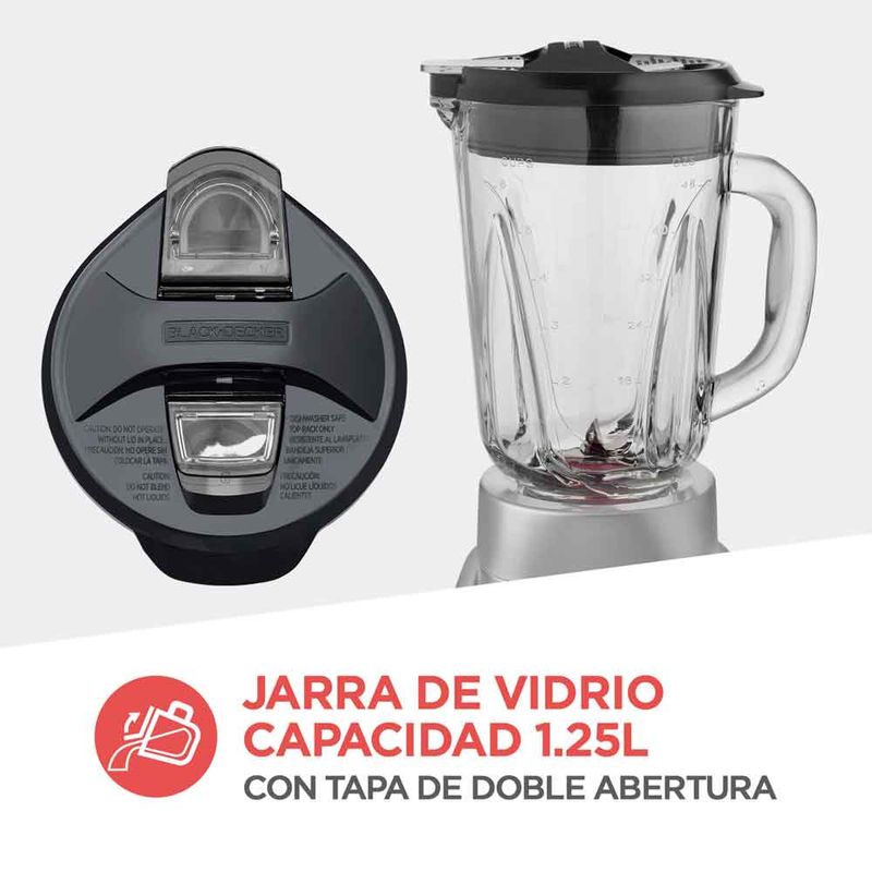 Jarra Vidrio Licuadora Pulverix 1.5 Lts BL1140-03 BLACK+DECKER