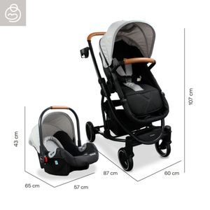 Coche Travel System Prima Bebesit Gris