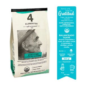 Café 4 Elementos artesanal gratitud molido x340g