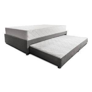 Combo cama Tarima gris + colchón  100 x 190 cm + almohada