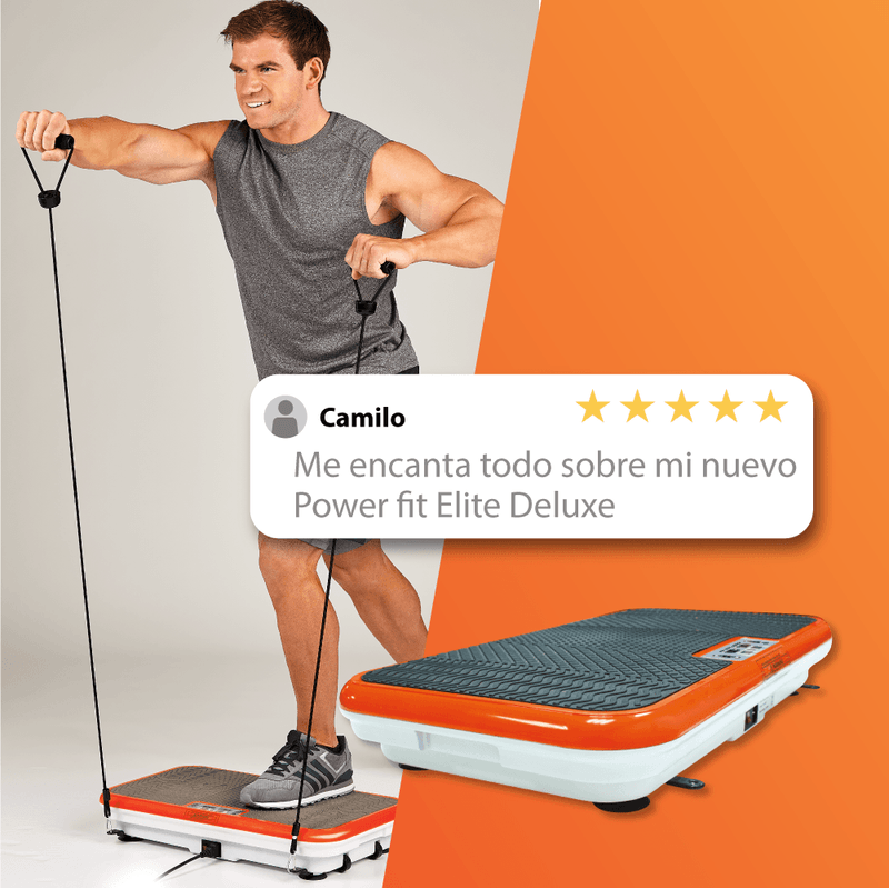 Plataforma vibratoria de lujo con bandas de resistencia Power Fit Elite  Deluxe