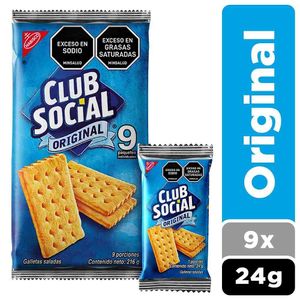 Galletas Club Social original x9 paquetes x24g c/u